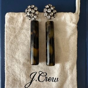 J Crew Tortoise Cylinder drop earrings with Rhinestones